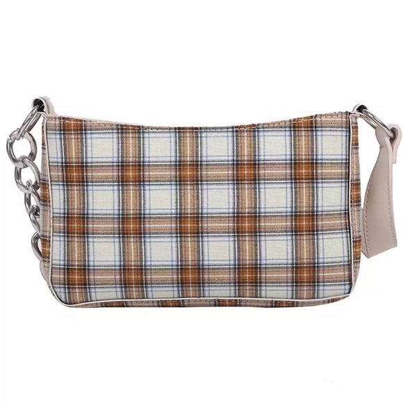 ORANGE YELLOW PLAID SHOULDER BAG - Picture 5 of 5